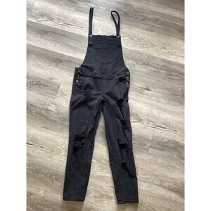 Vintage 90s Black Denim Guess Jeans Overalls Size 28